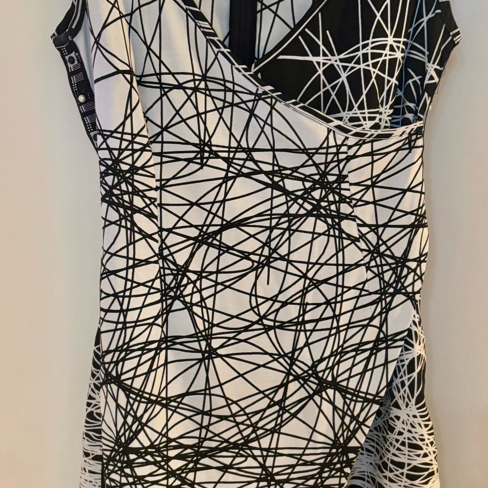 Asymmetrical Black and White Dress